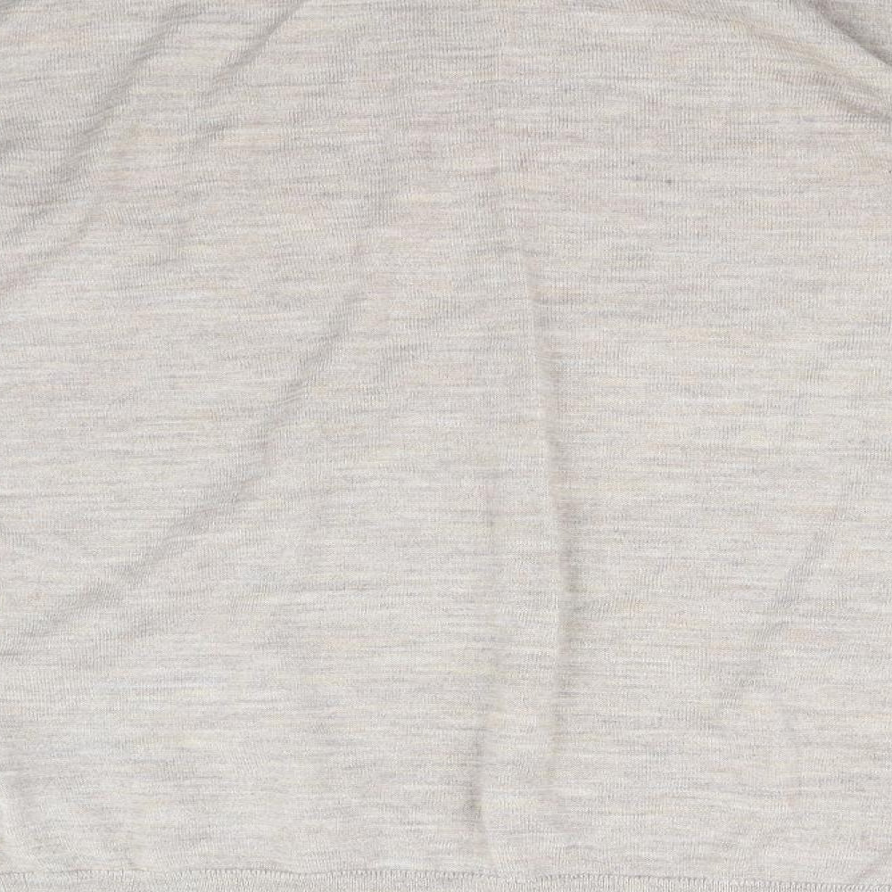 Brand and care label for H&M women’s beige jumper, size M