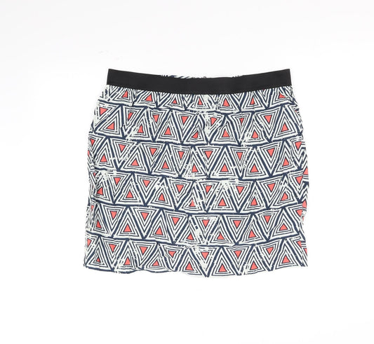Limited Edition Womens White Geometric Flare Skirt Size 14