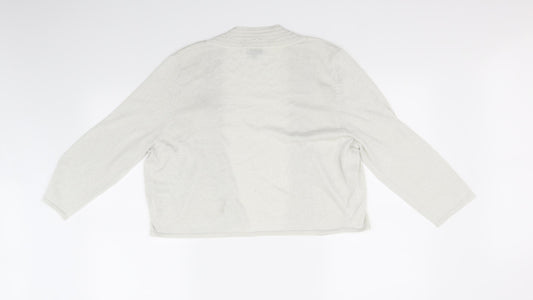 Nightingales Womens White Cardigan Jumper Size 16