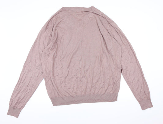 CAPSULE Mens Pink Knit Pullover Jumper Size XL