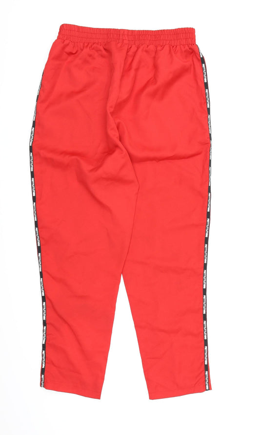 PRETTYLITTLETHING Womens Red Trousers Size 16 L28 in