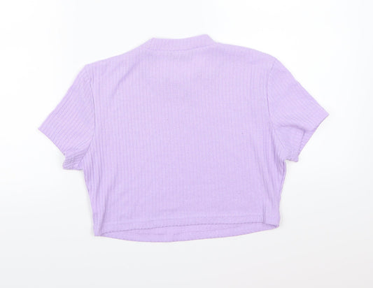 SHIEN Womens Purple Cropped T-Shirt Size XL