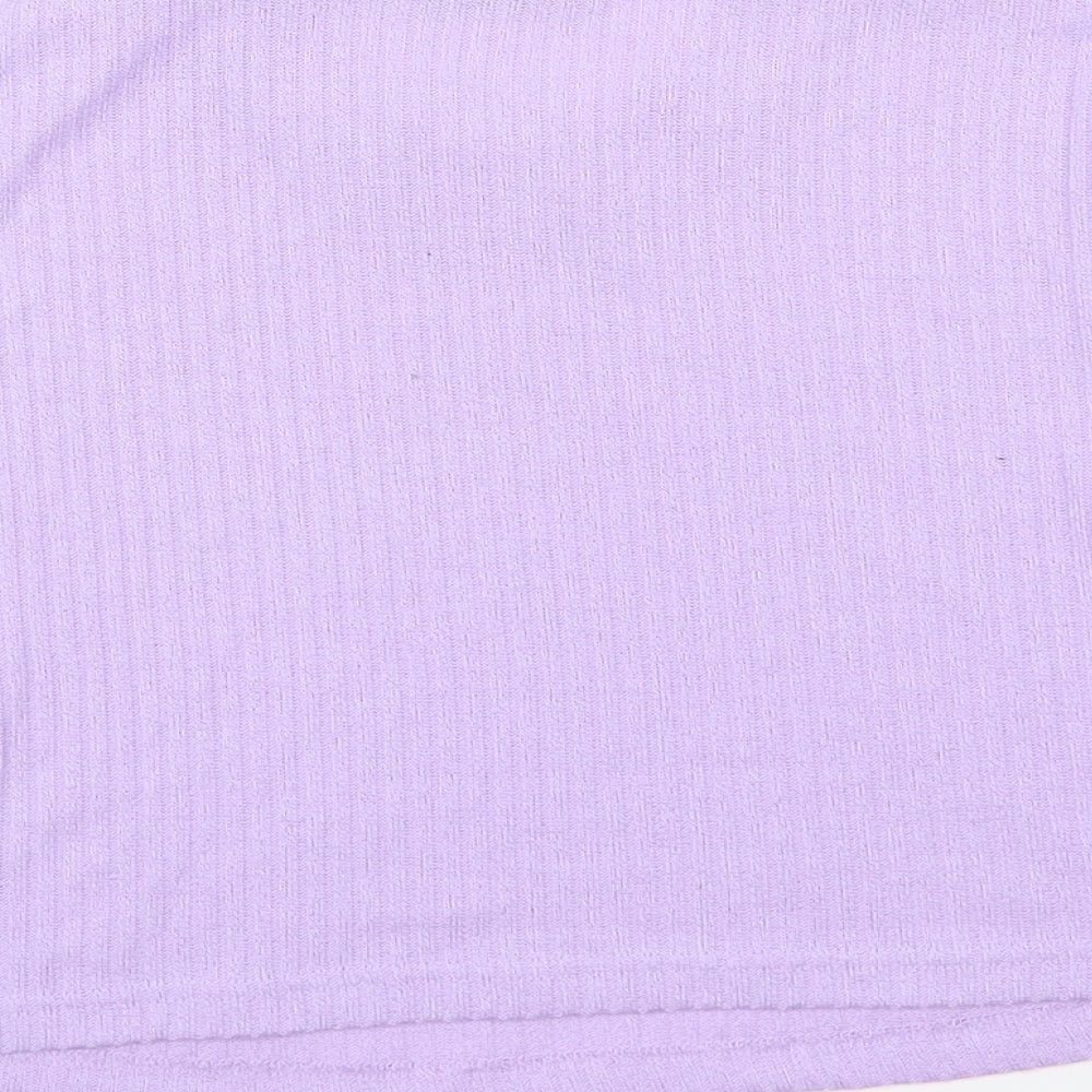 SHIEN Womens Purple Cropped T-Shirt Size XL