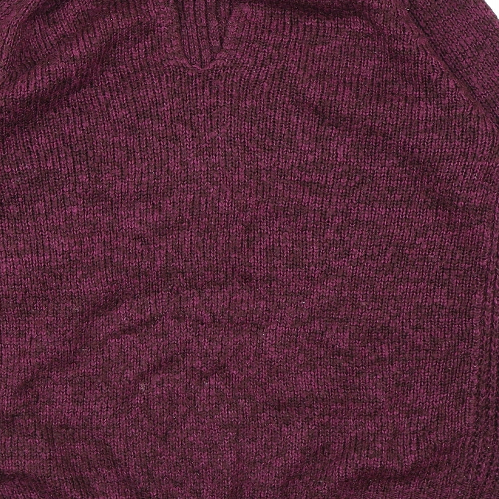New Look Womens Purple Knit Pullover Jumper Size S