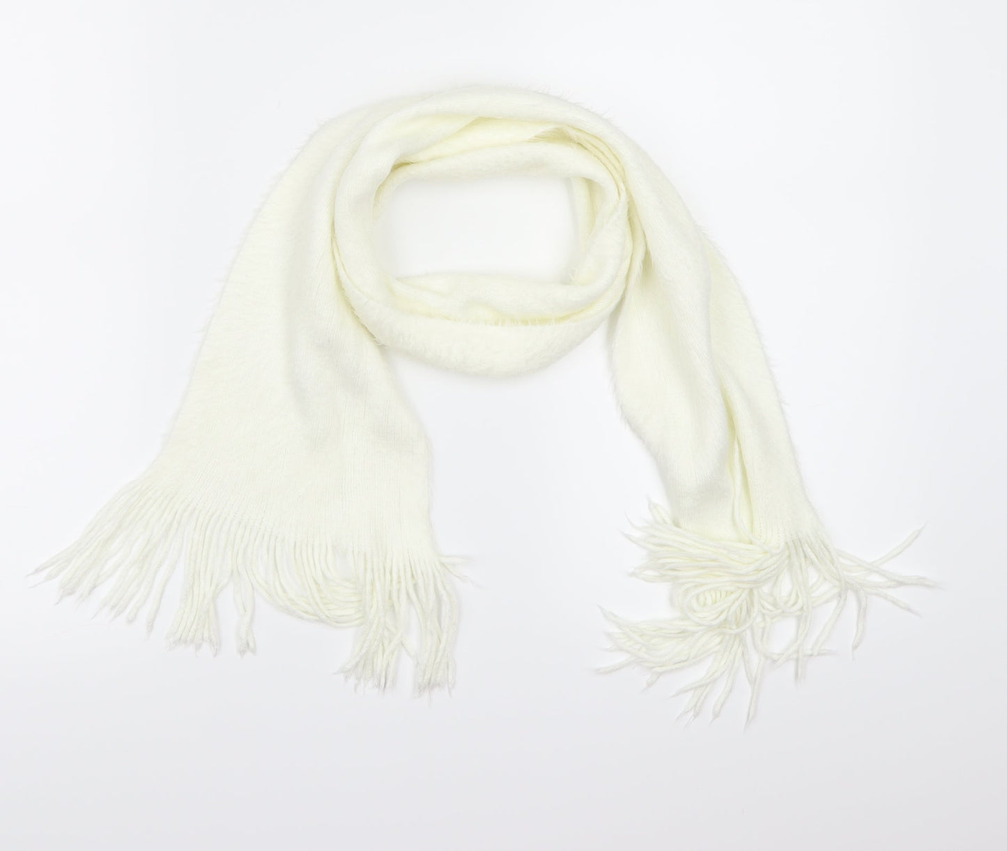 Preworn Womens White Fleece Scarf