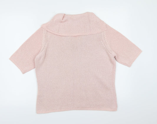 Per Una Womens Pink Knit Cardigan Jumper Size L