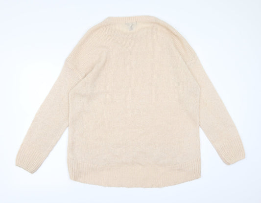 New Look Womens Pink Knit Pullover Jumper Size L