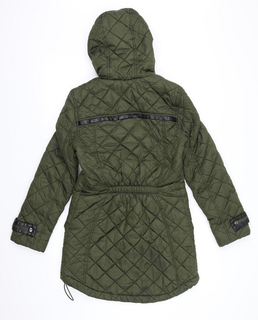 NEXT Womens Green Quilted Coat Size 6