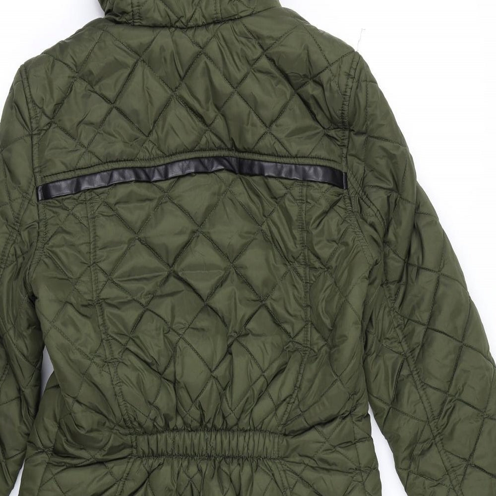 NEXT Womens Green Quilted Coat Size 6