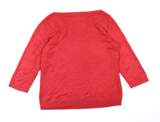 Bonmarché Womens Red Knit Pullover Jumper Size 14