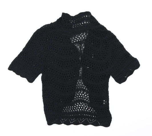 Preworn Womens Black Knit Shrug Jumper Size 16