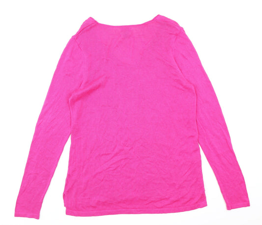 Preworn Womens Pink Knit Pullover Jumper Size L