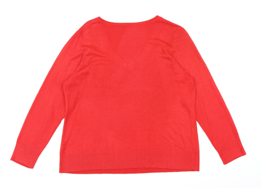 BHS Womens Red Knit Pullover Jumper Size 22