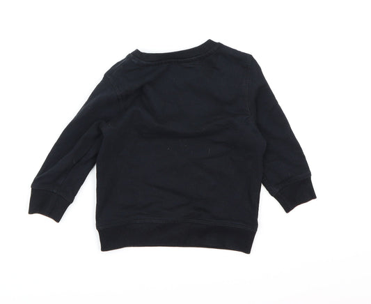George Boys Black Jersey Pullover Jumper Size 18-24 Months