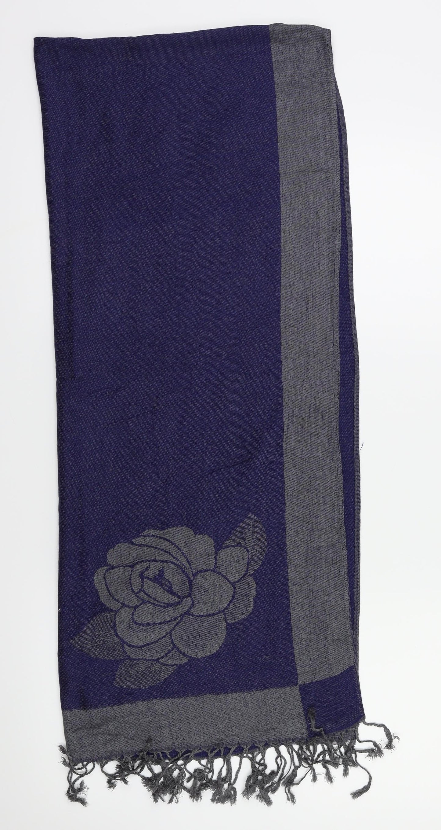 Preworn Womens Blue Floral Scarf