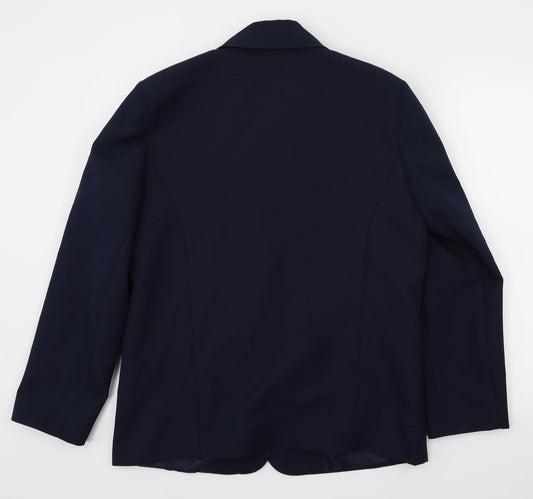 Debenhams Womens Blue Houndstooth Jacket Blazer Size 12