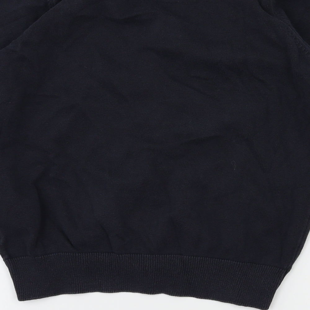 Brand and care label for Marks & Spencer girls’ blue cardigan jumper, size 9-10, years