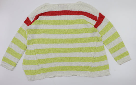 Together Womens Multicoloured Striped Pullover Jumper Size 16