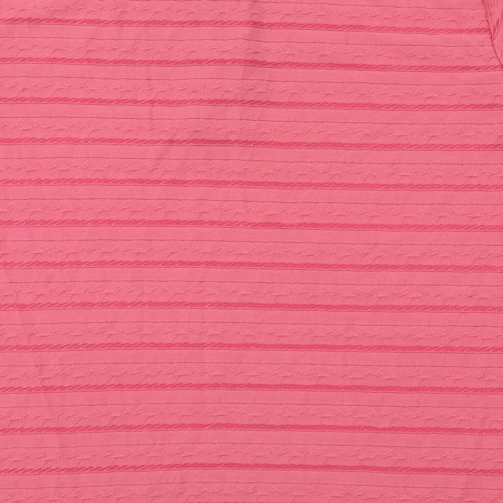 Brand and care label for Bonmarché women’s pink basic t-shirt, size L
