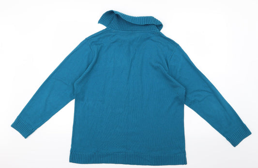 Angelina Azani Womens Blue Knit Pullover Jumper Size L