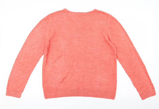 BHS Womens Orange Knit Pullover Jumper Size 16