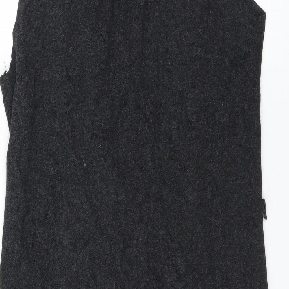 Brand and care label for Marks & Spencer women’s grey cardigan jumper, size UK 10