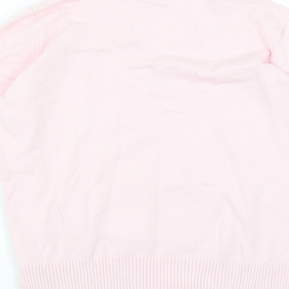 Brand and care label for Inesis women’s pink jumper, size M