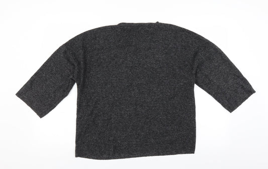Zara Womens Grey Pullover Jumper Size S - Pearl Detail