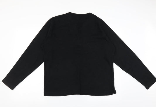 DNLK jeans Womens Black Basic T-Shirt Size M - embroidered neckline