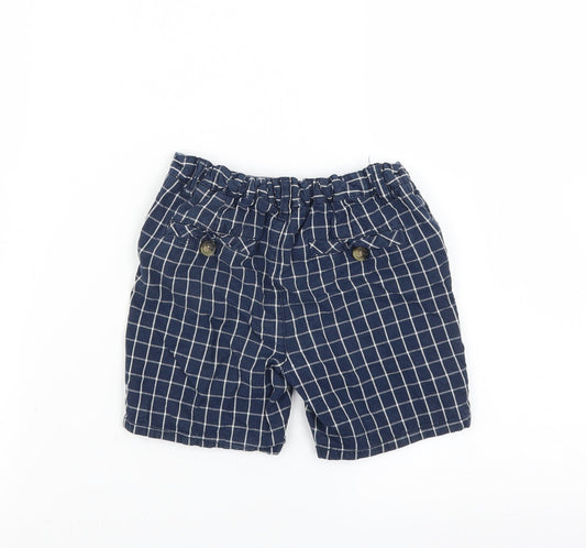 Matalan Boys Blue Check Bermuda Shorts Size 4-5 Years