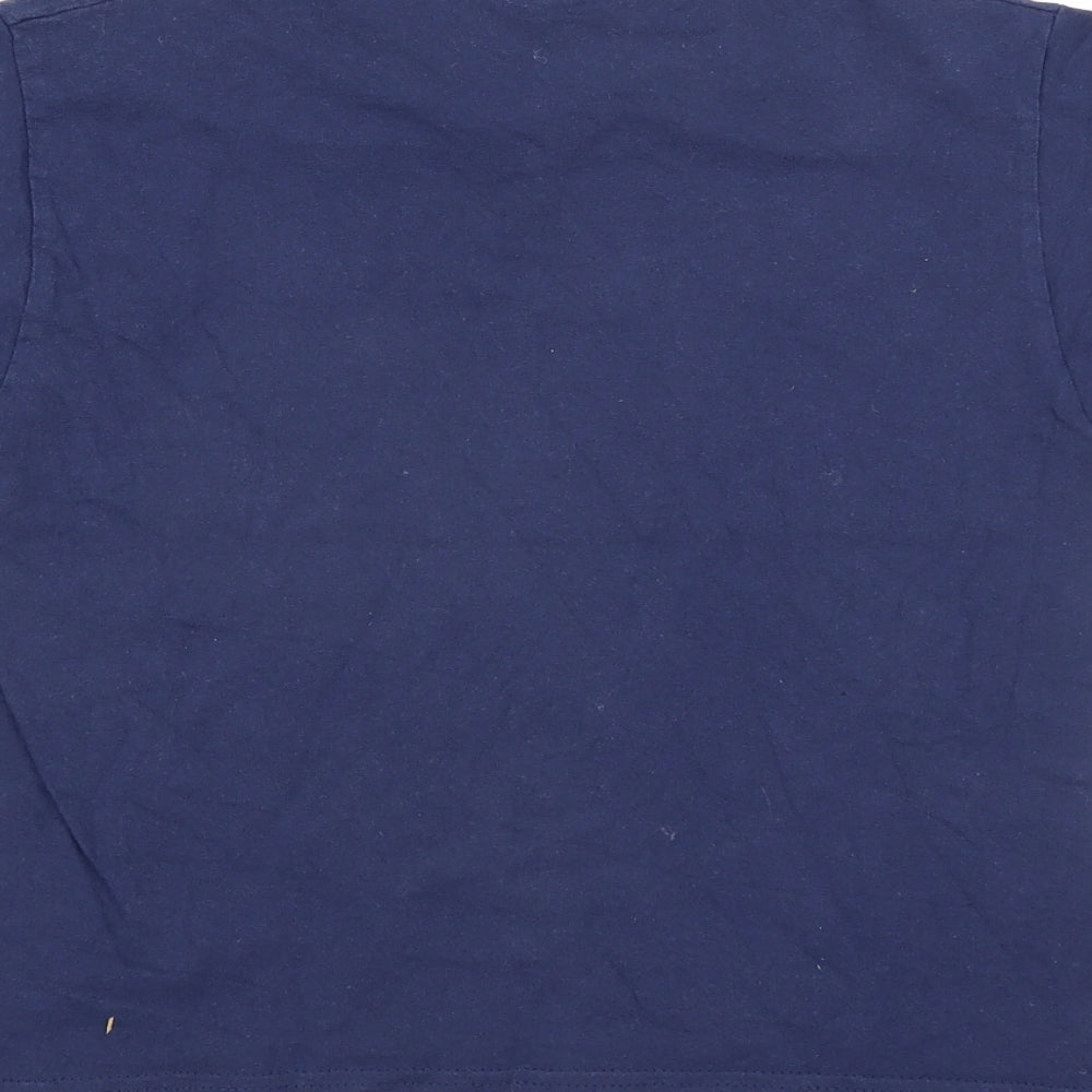 Brand and care label for Preworn boys’ blue basic t-shirt, size 5-6, years - hta