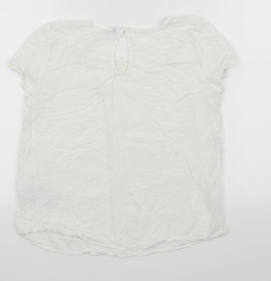 Only Womens White Basic T-Shirt Size 10