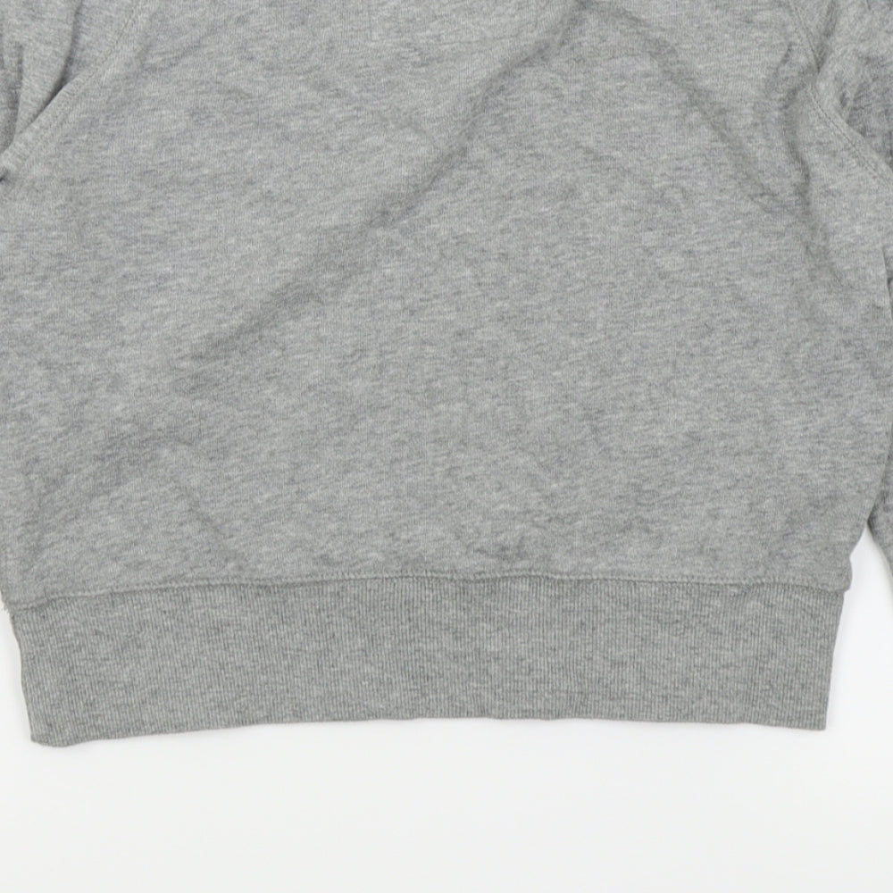 Brand and care label for New Look women’s grey jumper, size UK 8
