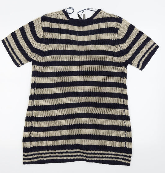 intuition Womens Beige Striped Cardigan Jumper Size M