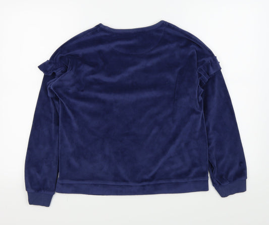 M&s Girls Blue Pullover Jumper Size 14-15 Years