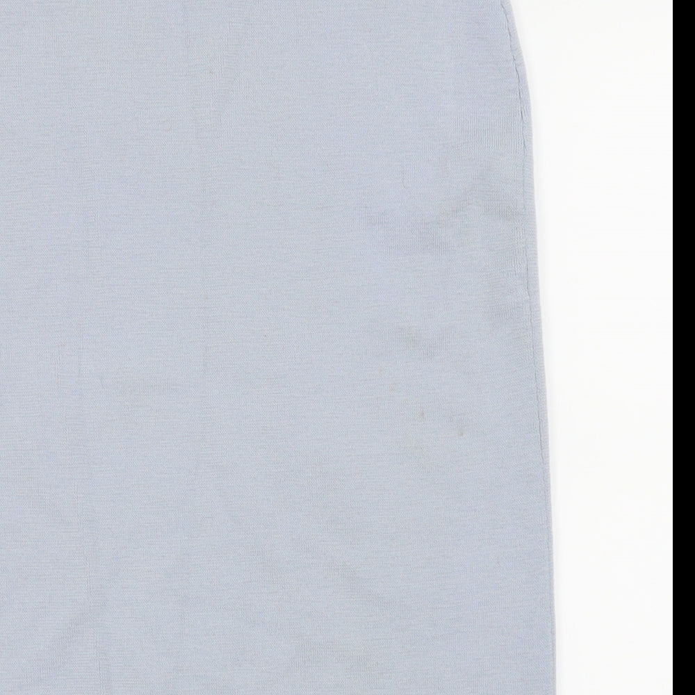 Brand and care label for Elegance women’s blue straight & pencil skirt, size UK 12