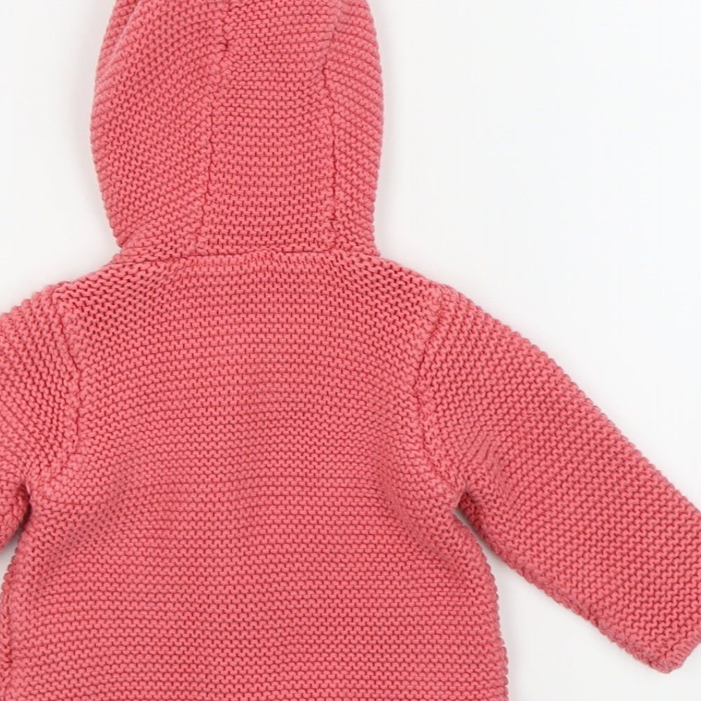 Brand and care label for Marks & Spencer Pink Cardigan Jumper, size 3-6, Months
