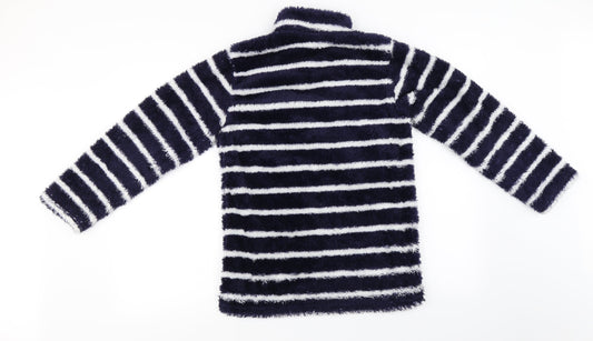 L&D Girls Blue Striped Henley Sweatshirt Size 12-13 Years