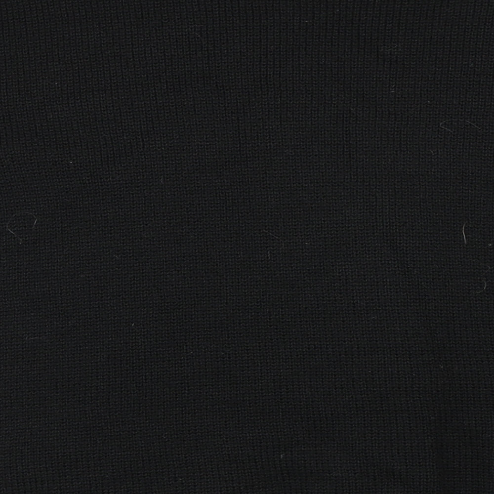 Brand and care label for st clair women’s black cardigan jumper, size M