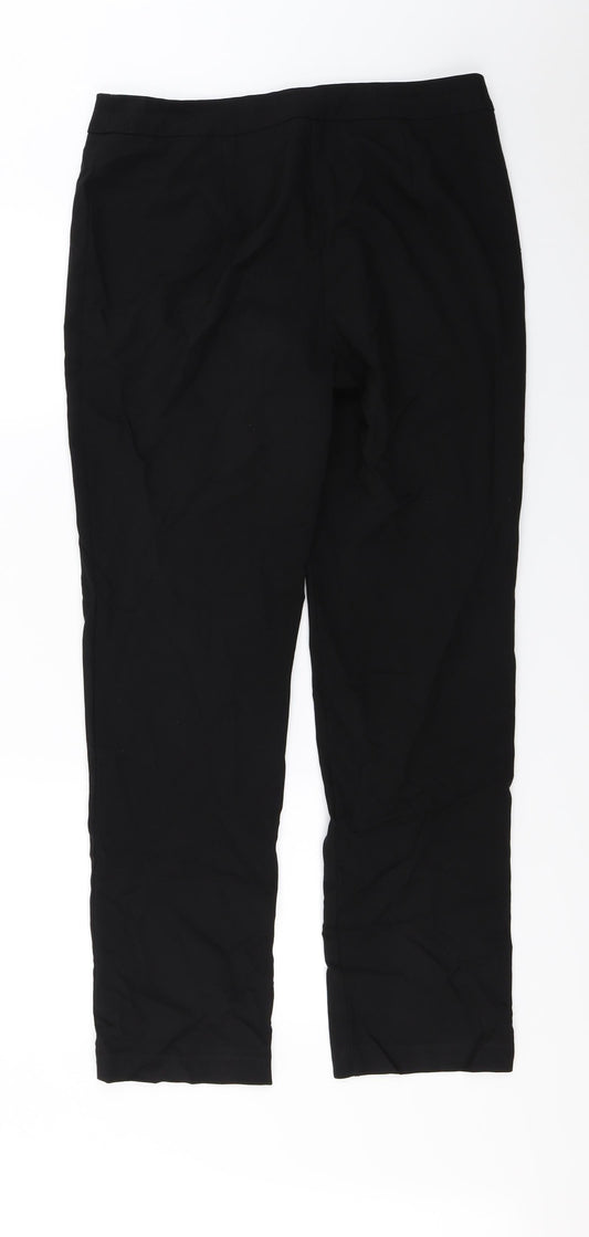 Papaya Womens Black Trousers Size 12 L26 in