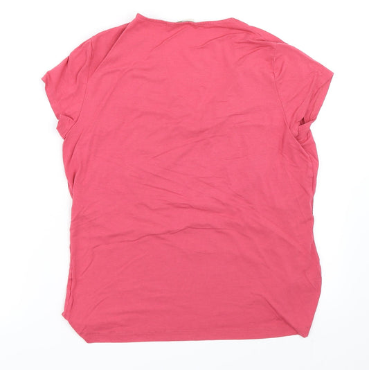 Marks and Spencer Womens Pink Basic T-Shirt Size 16