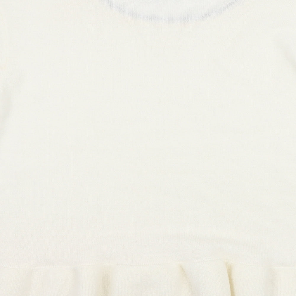 Per Una Womens White Knit Pullover Jumper Size 14