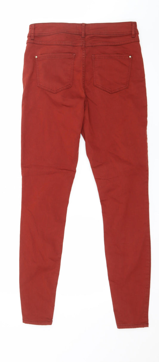 Papaya Womens Red Denim Skinny Jeans Size 12 L29 in