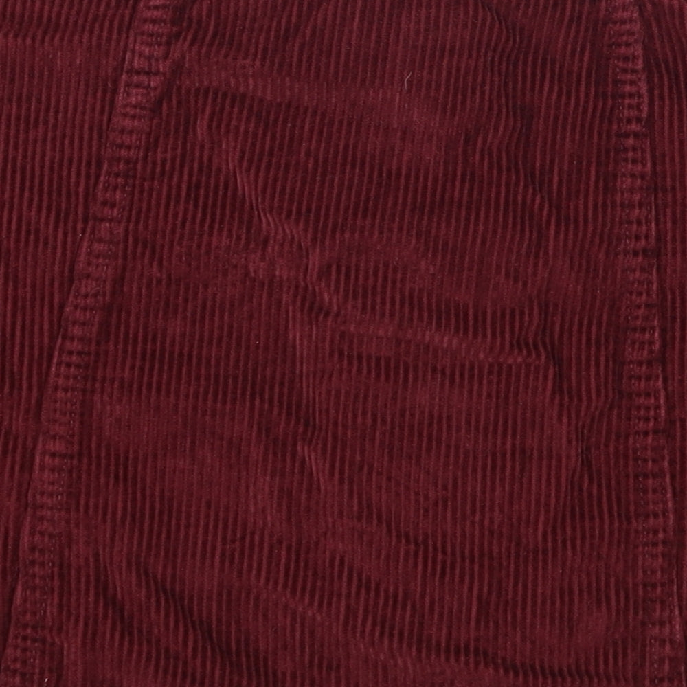 Denim & Co. Womens Red Corduroy A-Line Skirt Size 8
