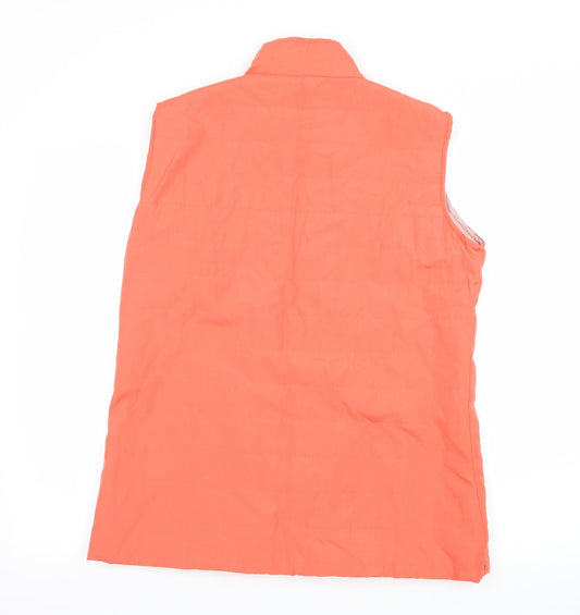 Anne De Lancay Womens Orange Gilet Jacket Size M