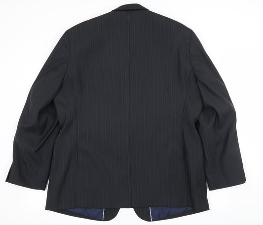 Charlton Gray Mens Blue Striped Jacket Suit Size XL