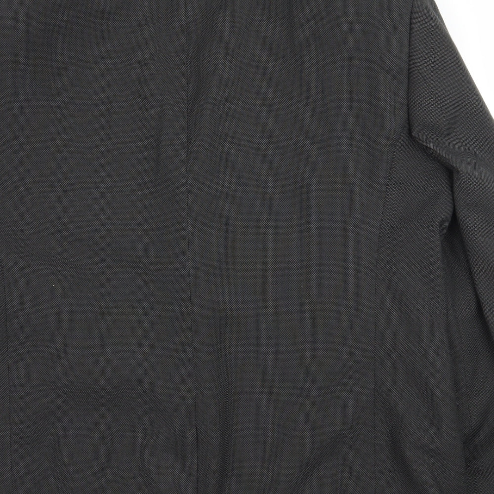 Brand and care label for Next men’s grey jacket suit jacket, size XL