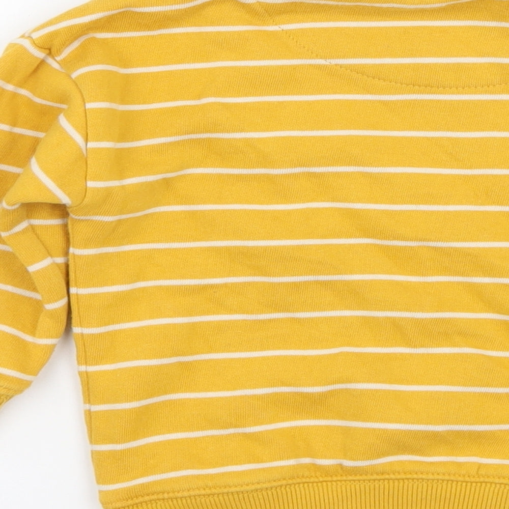 F&F Boys Yellow Striped Jersey Pullover Sweatshirt Size 2-3 Years - Be Kind