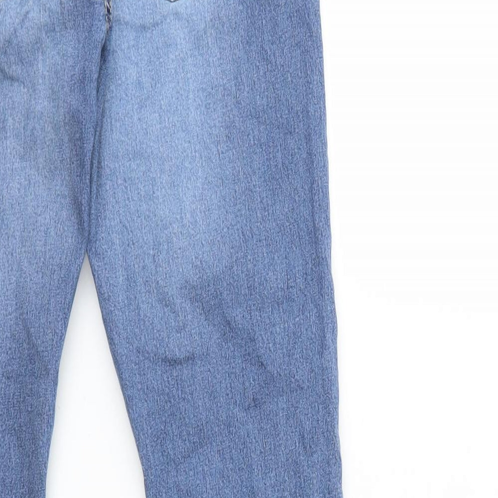 Brand and care label for 91 Cotton girls’ blue denim skinny jeans, size 12, years