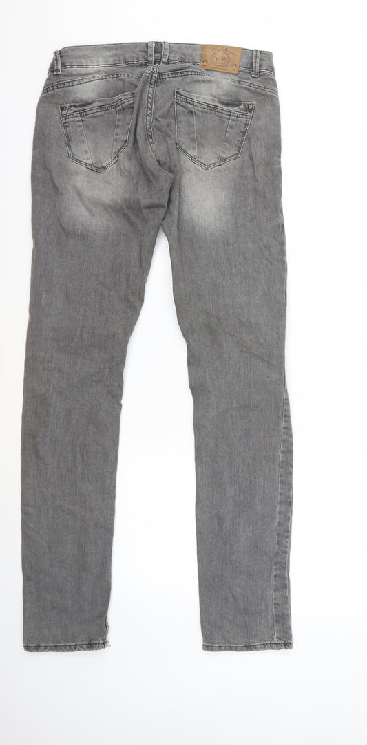 Fishbone Womens Grey Denim Straight Jeans Size 29 in L32 in